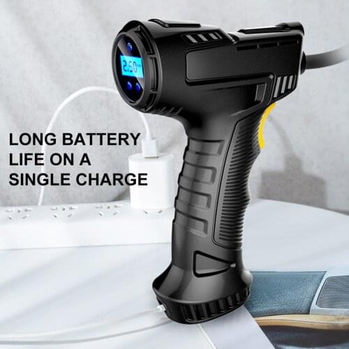 120W Rechargeable Air Compressor Wireless Inflatable Pump Portable Air Pump Car Tire Inflator Digital for Car Bicycle Balls