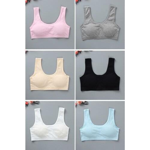 Summer Girl Vest White Developmental Vest Style Student U Shaped Broadband Childrens Short Bra Padded Bra