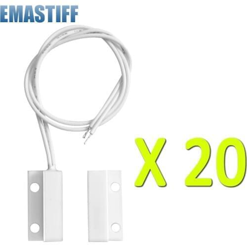 Free Shipping!20 pcs MC-38 MC38 Wired Door Window Sensor Magnetic Switch Home Alarm System normally Closed NC for gsm pstn alarm