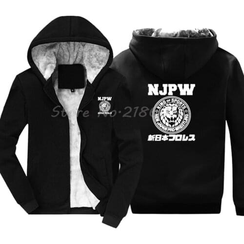 Fashion Njpw New Japan Pro Wrestling Puroresu Lion Logo Hoodie Men Cotton Sweatshirt Hip Hop Jackets Top Harajuku Streetwear