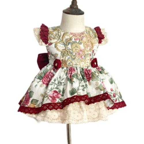Customize New Summer Girls' Spanish Princess Dress Palace Style Baby Birthday Dress Childrens Lolita Dresses Girls Eid Dress
