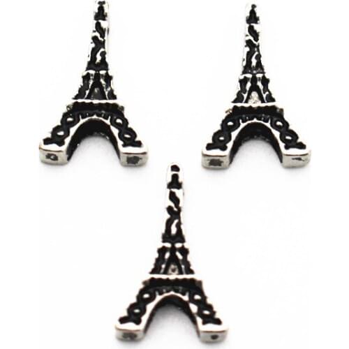 New Arrival 10pcs/lot Eiffel Tower floating charms charms living glass memory lockets Accessory diy jewelry