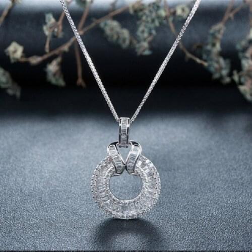 QTT New Arrival 2021 Fashion 925 Sterling Silver Chain Clavicle Necklace Round Necklaces For Women Jewelry Choker Necklace Gift