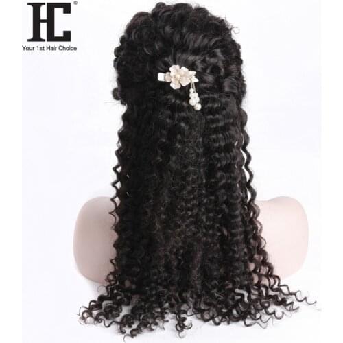 HC Deep Wave 360 Lace Front Wig Pre Plucked Malaysian Remy Human Hair Wigs For Women Natural HairLine 10-24 inch Free Shipping