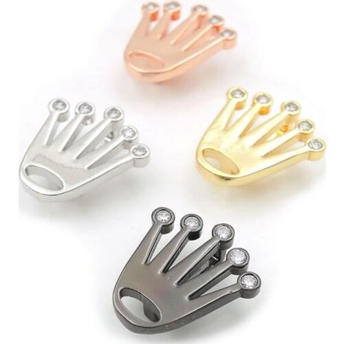 17*16*5mm Micro Pave Clear CZ Palm Flat Beads Fit For Men And Women Making Bracelets Jewelry