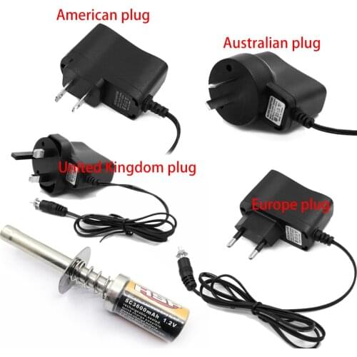 RC Nitro 1.2V 1800MAH 3600MAH RECHARGEABLE GLOW PLUG Starter Igniter AC Charger for Gas Nitro Engine Power 1/10 1/8 RC Car