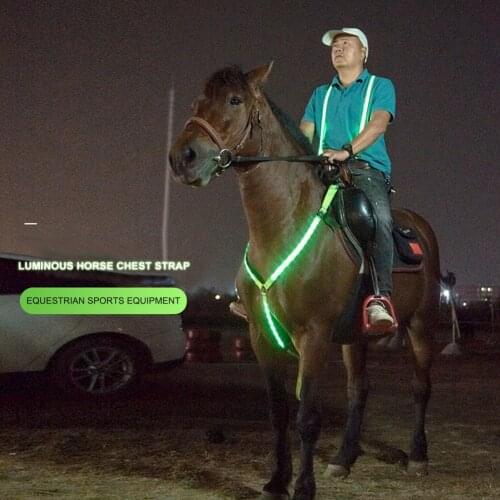 Adjustable Horse LED Light Harness Nylon Chest Belt Webbing Lights Night Safe Horse Riding Equipment