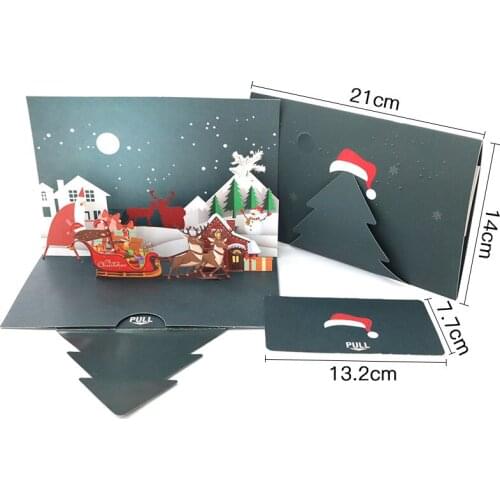 Merry Christmas Happy New Year Halloween Party Wedding Decoration Christmas 3D Pop-up Greeting Cards