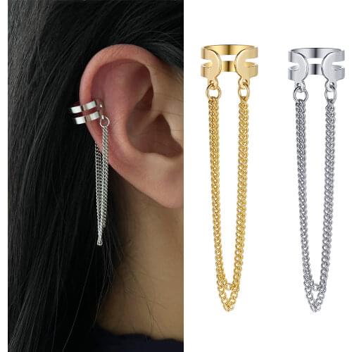 2021 Fashion stars moon Clip Earrings Ear hook Personality Metal Ear Clips Double pierced Earring Earrings Women Girls Jewelry