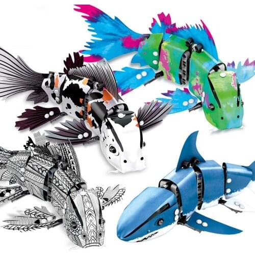 Compatible Fish Technical Animals Model Mechanic Gear DIY Moc Building Blocks Brick Educational Kids Toys Friends Classic Idea