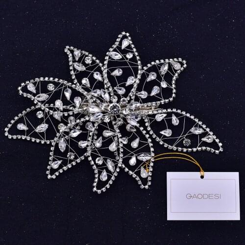 ZMHP248 Luxury Sliver Wedding Hair Accessories Big Flower Hairband Bridal Hair Jewelry Wedding Hair Tiara Wedding Headpieces