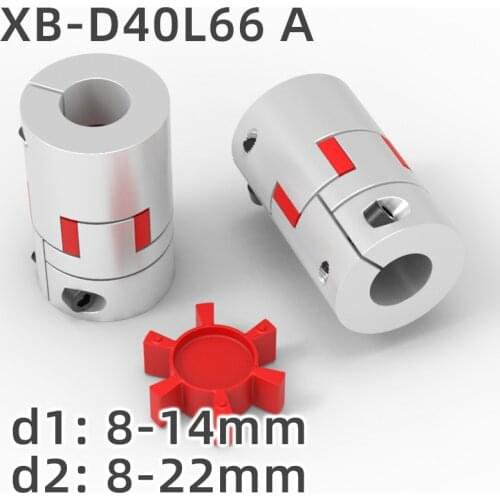 CNC Aluminium Alloy D40 L65 Shaft Coupling Jaw Flexible Coupling Plum coupling Spider Coupler Inner hole 10 to 20 mm