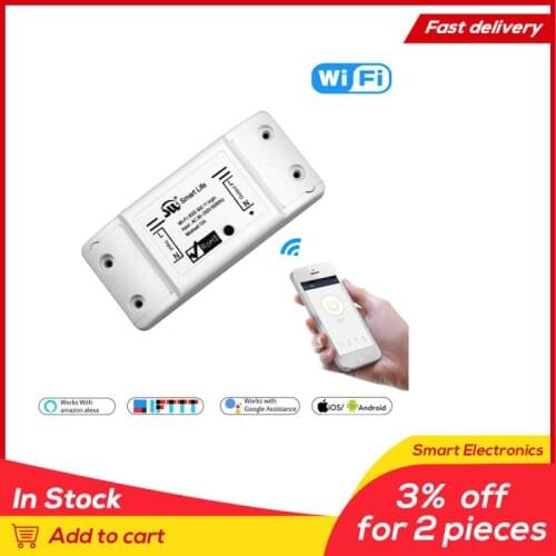2/1PCS 10A Smart Switch Wifi DIY Timer Smart Home Remote Module Switch Work With Alexa Google Home