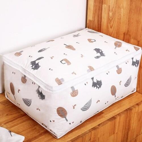 PEVA Waterproof Quilt Storage Bag Home Student Clothes Portable Packing Bag Folding Dust Bag Washable Cartoon Closet Organizer
