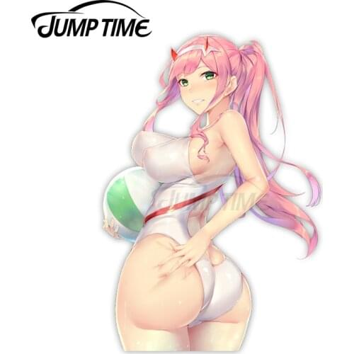 Jump Time 13x7.2cm For Darling in the Franxx Zero Two Vinyl Car Stickers Creative Graffiti Sticker Waterproof Window Trunk Decal