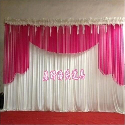 2017 top-rated crystal ribbon Wedding Backdrop \Wedding Curtain stage swags wedding decoration party drapery