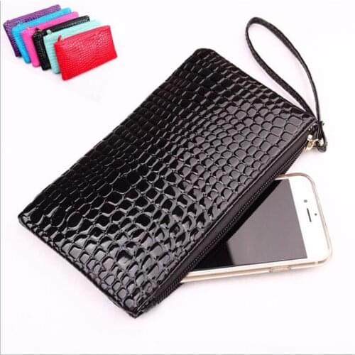 Womens Coin Wallet Fashion Solid Color PU Leather Black Coin Money Card Phone Holder Purse Large Capacity Money Change Key Bag