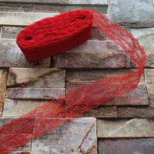 10 yards 35 mm width Red bilateral lace ribbon For Sewing Decoration DIY jewelry decoration Clothing Accessories