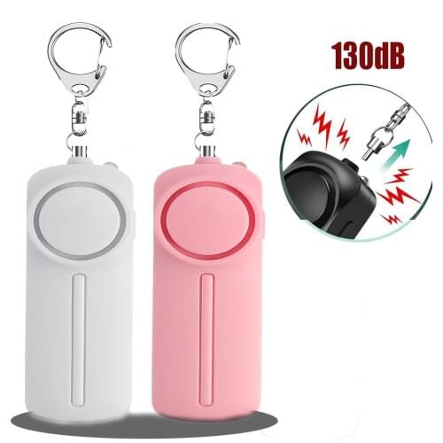 4 Colors Self Defense Siren Safety Alarm for Women Children Keychain with SOS LED Light Personal Alarms Security Keychain Alarm