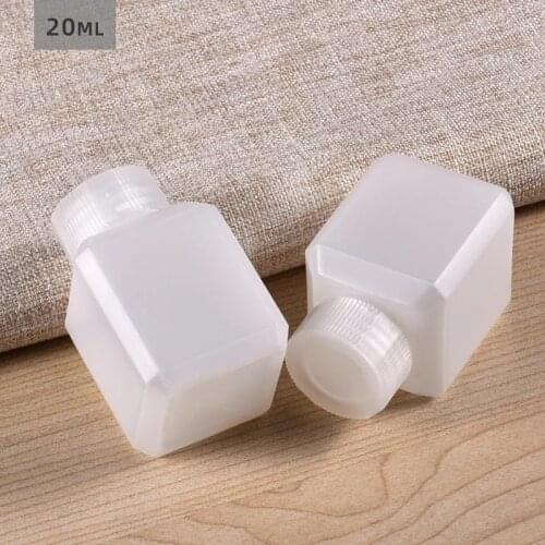 20PCS of 20ML Empty Square Bottle Small Mouth Travel Bottles Refillable Lotion Liquid Packing Container High Quality