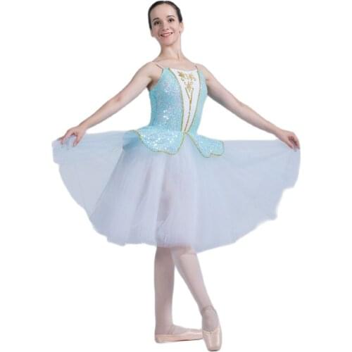 Romantic Ballet Tutu Skirt Sequin Lace Top Bodice with Layers of Ivory Tutu Skirts Girls and Women Ballerina Dance Costume 20023