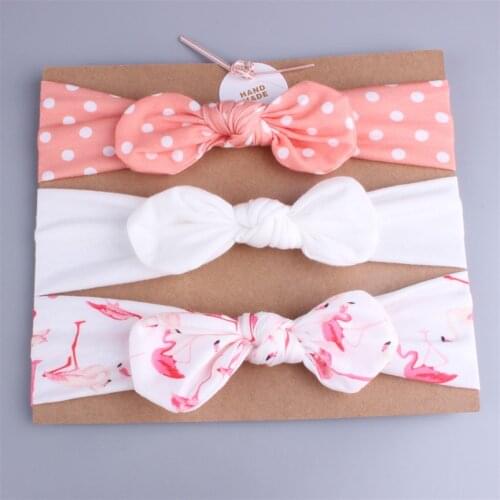 3pcs Newborn Cotton Bow Headdress Handmade Headbands Elastic Dot Turban Girls Cute Headwear Hairband Kids Hair Accessories