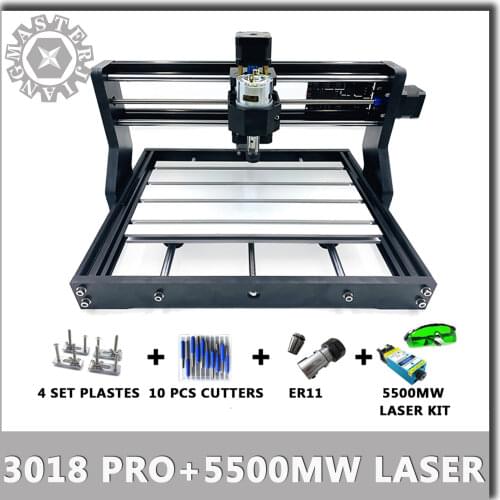 CNC 3018 Pro GRBL mini Laser Engrave Machine+5.5W Laser Module 3 Axis pcb Milling machine Wood Router can work offline
