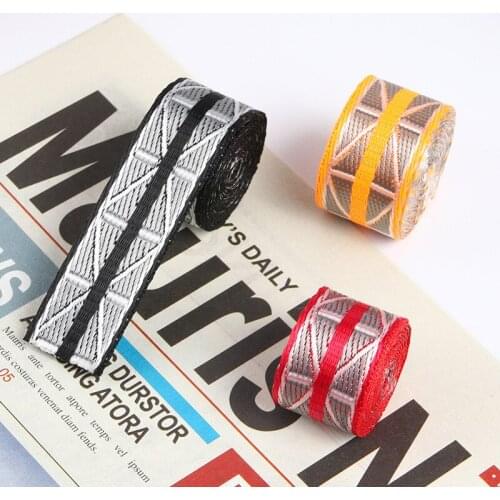 5 yards Ethnic Style Lattice Jacquard Ribbon for DIY Craft Curtain Home Textile Clothing Bags Decoration Accessories
