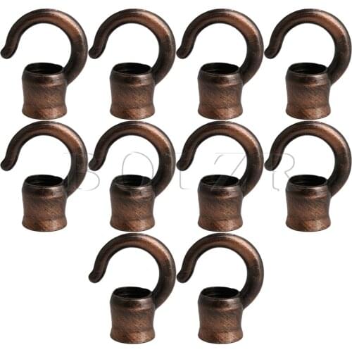 BQLZR 10pcs Red Bronze M10 Thread Vintage Opening Ceiling Hooks for Wall Ceiling