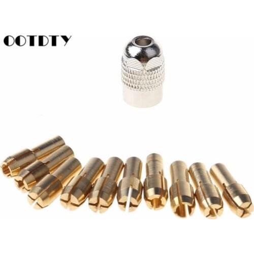 10Pcs Brass Drill Chuck Collet Bits For Rotary Tool 0.5-3.2mm 4.3mm Shank B2QB