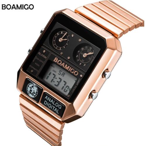 BOAMIGO Top Brand Luxury Sports Watch Man Fashion Digital Analog LED Watches New Year Gift relogio masculino
