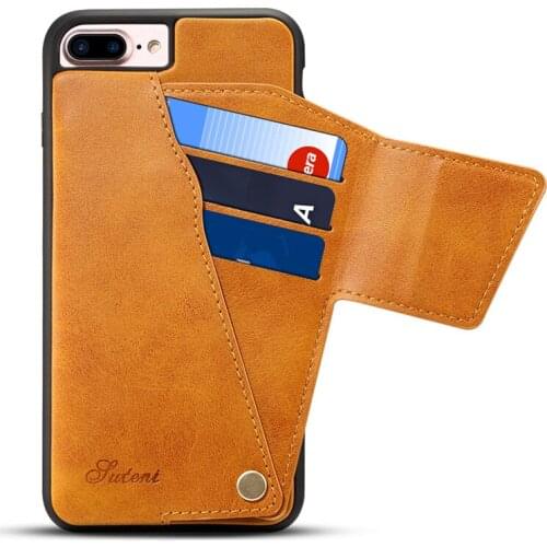 Retro PU Leather Case For iPhone 8 7 6 6s Plus Card Slot Holder Cover For iPhone 6 7 8 plus Vintage Business Man Back Capinha