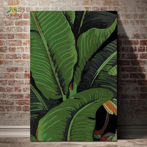 Black Banano Leaf Nordic Poster Wall Art Canvas Art Prints Painting Pop Art Pictures Wall Posters and Prints for Living Room