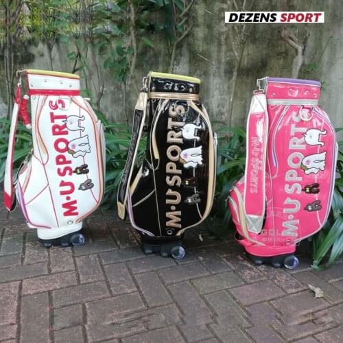 DEZENS Womens golf bag waterproof wear-resistant wheeled golf bag club bag Roller rod standard bag