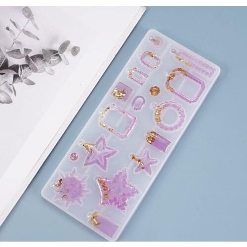DIY Resin Crystal Epoxy Mold Pendant Lace Irregular Earrings Earrings Homemade Jewelry Silicone Mold