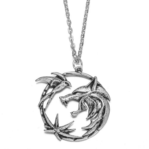 Round Necklace Jewelry Statement Necklace Pendants Wild Hunt Game Fashion Jewelry Party Wolf Head Necklace Choker Men Women Gift