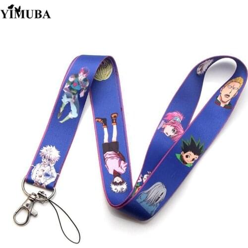 Hot Anime Hunter X Hunter Lanyards Keychain ID Card Pass Gym Badge Holder Mobile Phone Webbing Hang Rope Key Straps Accessories