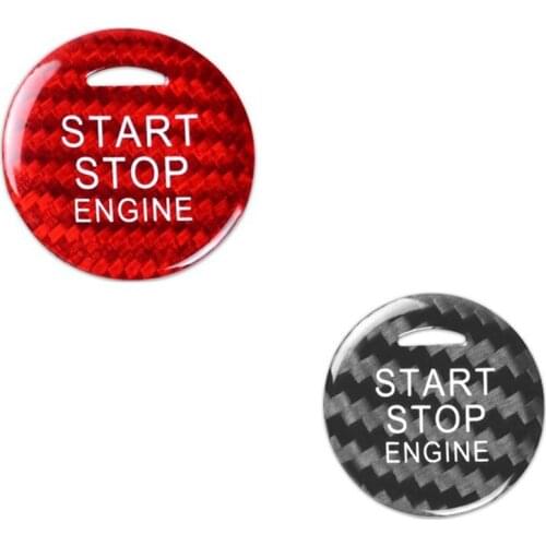 Carbon Fiber Car Engine Start Stop Button Ignition Device Cover for Mitsubishi Outlander ASX Eclipse Cross