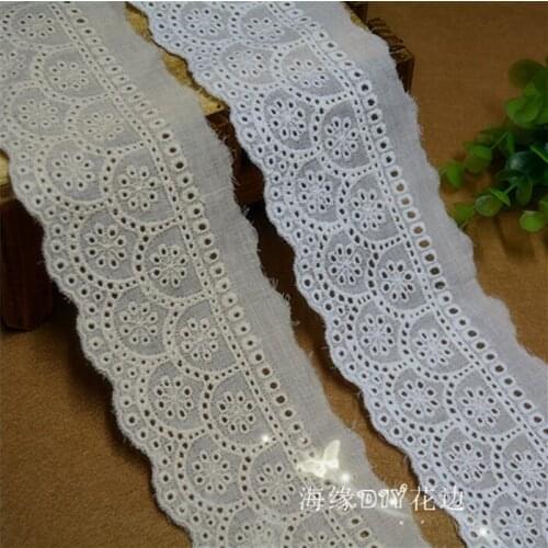 5 Yards 6.5cm Hot Sale New Style Cotton Lace Trims High End Embroidered Lace Diy handmade Crafts Sewing Material Accessories