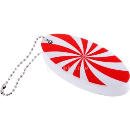 Lightweight EVA Floating Marine Kayak Boat Yacht Sailing Key Ring Key Chain Buoyant Float - Red and White Surfboard Shape