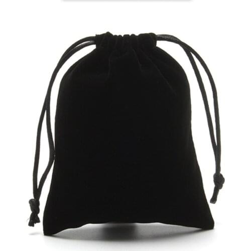 25PCS Black Velvet Drawstring Jewelry Wrapping Pouches Gift Bags for Packaging Birthday Party Supply