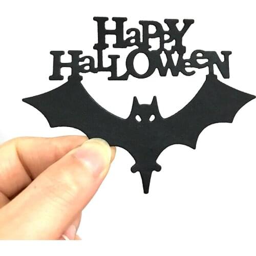 Happy Halloween Letter Bat Metal Cutting Dies For Craft Die Stencil Scrapbooking Embossing Knife Mould Punch Making Card Dies