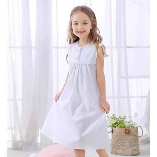 Girls Sleepwear Vestidos De Noche Girls Nightgown Princess Dress Vintage Nightgowns Big Girls Nightgown Kids Night Dress