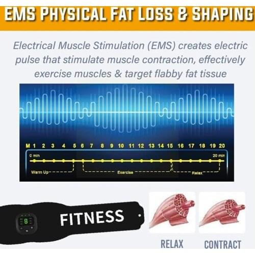 New Smart Fitness Instrument Belt Massage Training Fitness Waist Muscle Instrument Stick Stick Abdomen And Belt H1T4