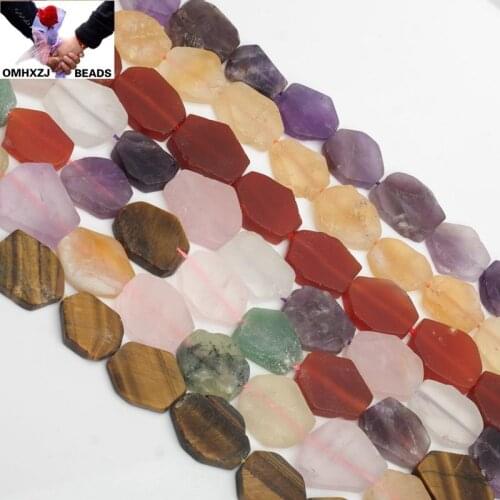 OMH Wholesale JD247 15*23mm Natural Jewelry DIY Making Bracelet Necklace Natural AAA Crystal Loose Spacer Flat Matte Beads