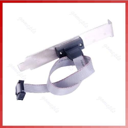Serial 9 pin DB9 RS232 Motherboard Com Port Ribbon Cable Connector Bracket