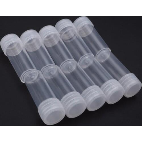 10pcs/set 5mm Plastic Pet Clear Empty Seal Bottles Solid Powder Medicine Pill Vial Container Reagent Packing Bottle