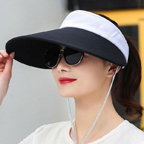 75% HOT SALES!!!Sun Visor Hats Foldable Wide Brim Polyester Women Sun Wide Brim UV Protection Hats for Camping