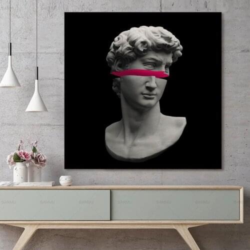 Funny Portrait People Wearing VR Glasses Posters and Prints Abstract Sculpture Canvas Paintings on The Wall Art Decor Picture