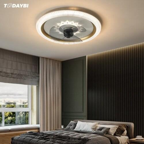 Modern Simple ceiling lamp Acrylic Lampshade ABS Fan Chandelier LED Remote Control Dimming Childrens Bedroom Fan Lamp